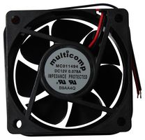 MULTICOMP MC011494 DC Axial Fan, 12 V, Square, 60 mm, 25 mm, Precision Ball Bearing, 19.3 CFM